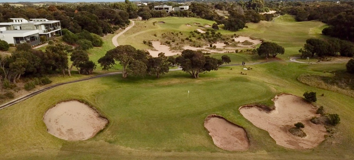 Moonah Links- Legends Course- hole 2 green & hole 3