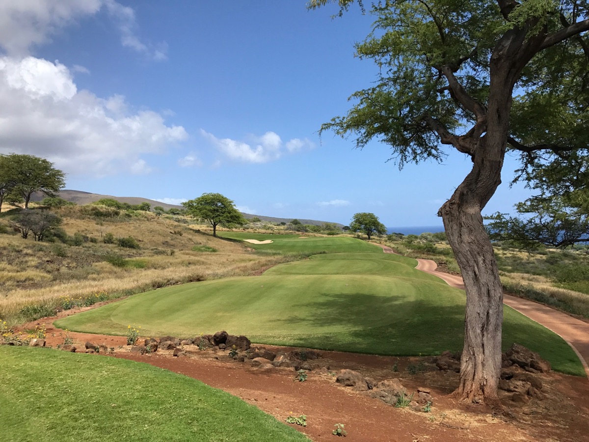 Lanai'i Golf Course, Manele- the par 3 fourteenth hole from the tee