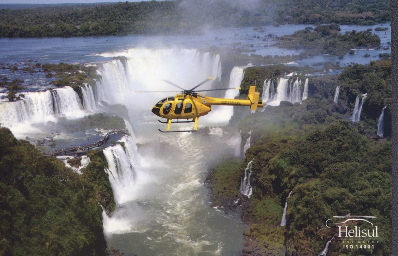 Helicopter over the falls