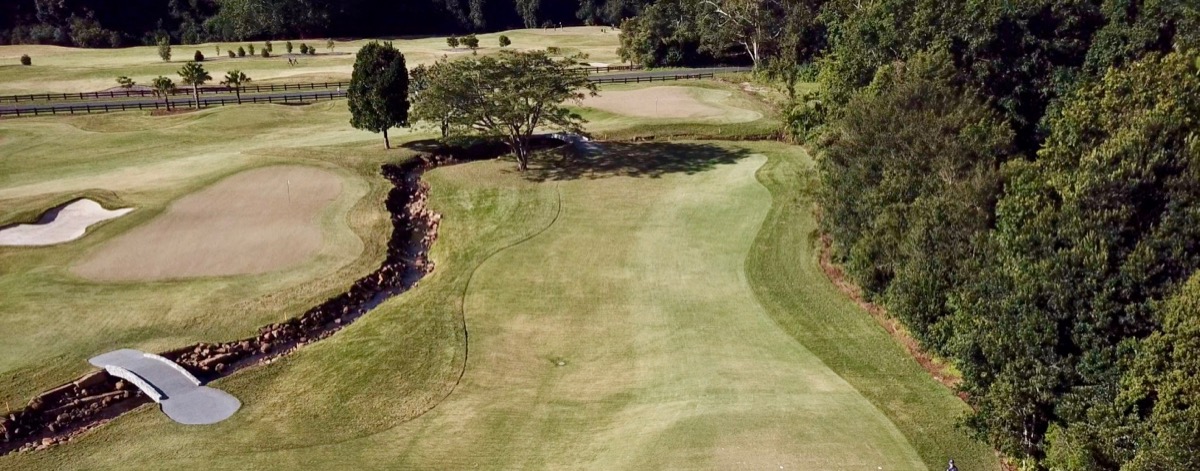 Teven Valley GC- hole 2 & 3 drone