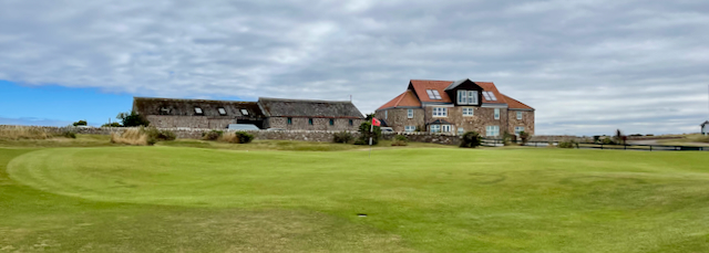 Crail Golfing Society- hole 13 and clubhouse