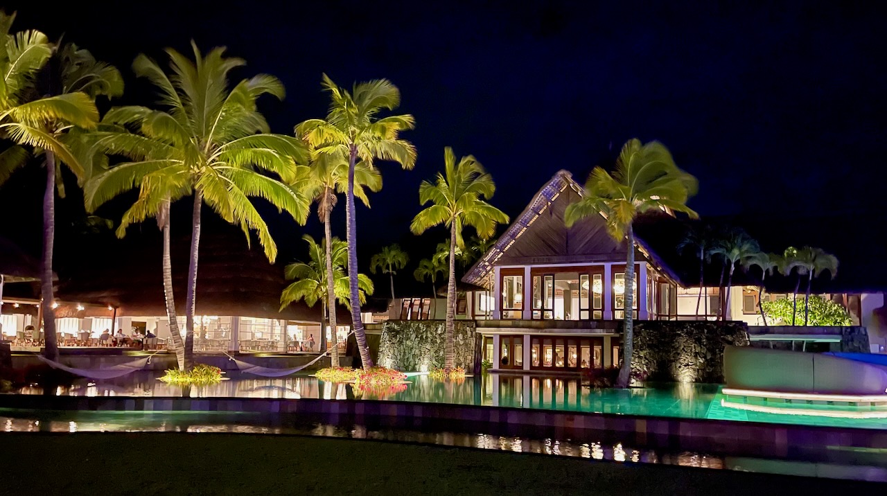 Constance Belle Mare Plage hotel at night