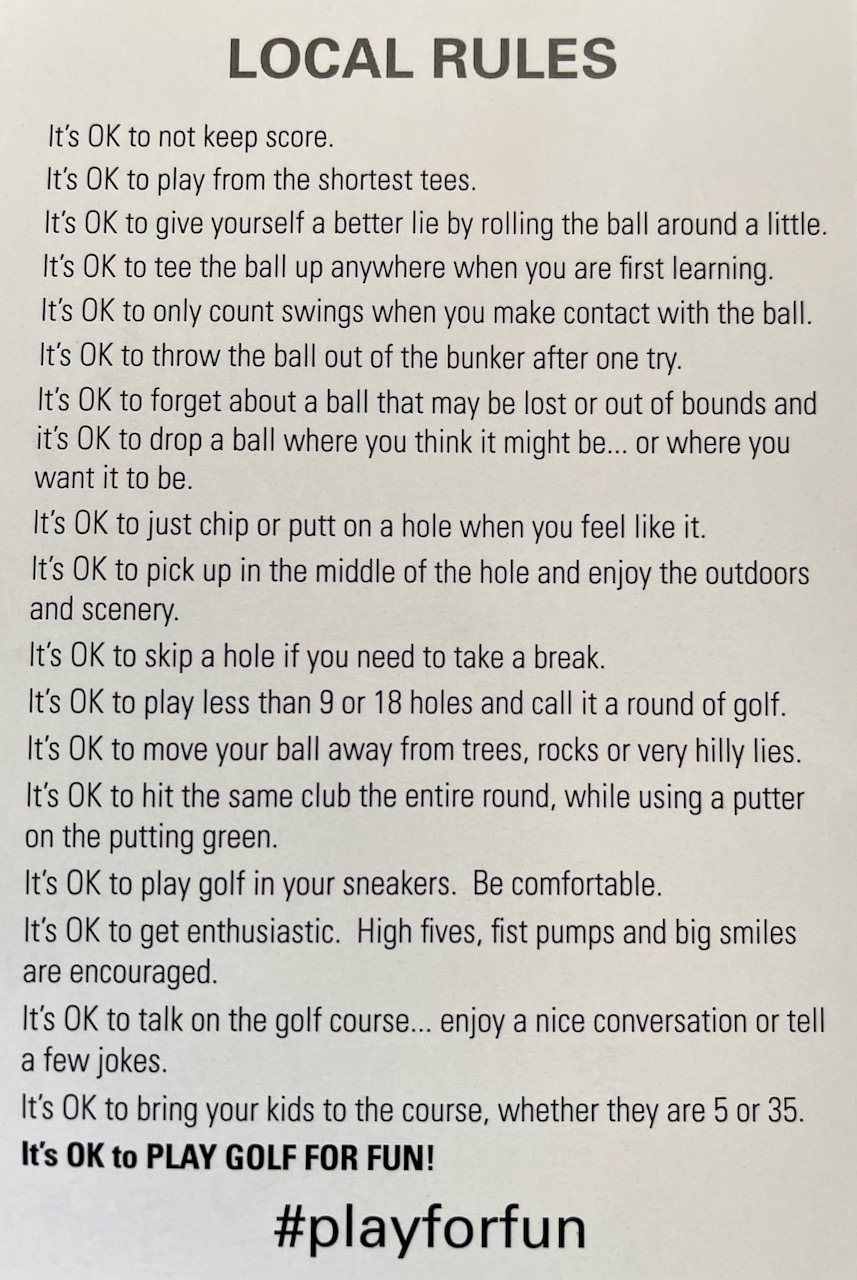 Sandy Golf Links- Local Rules