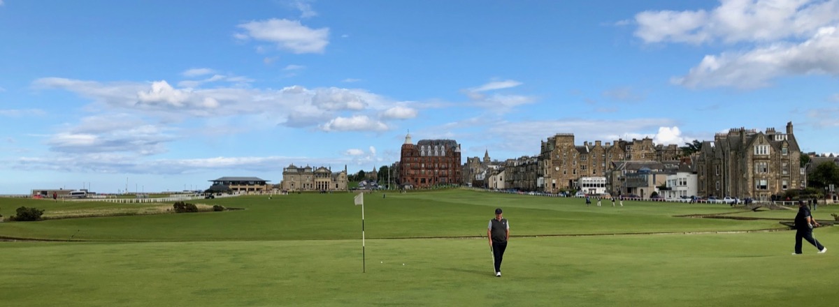 St Andrews Old Course hole 1 looking back