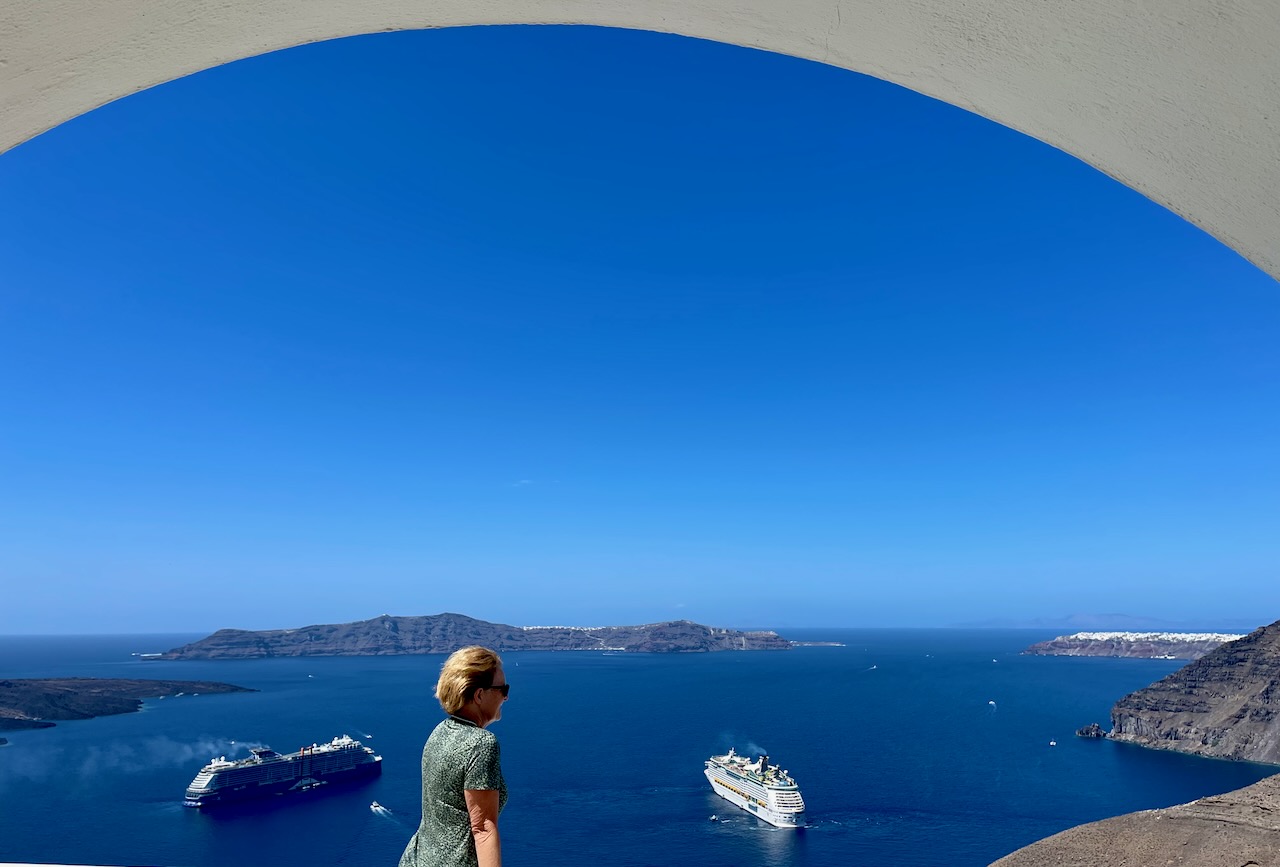 Santorini the view of the blue