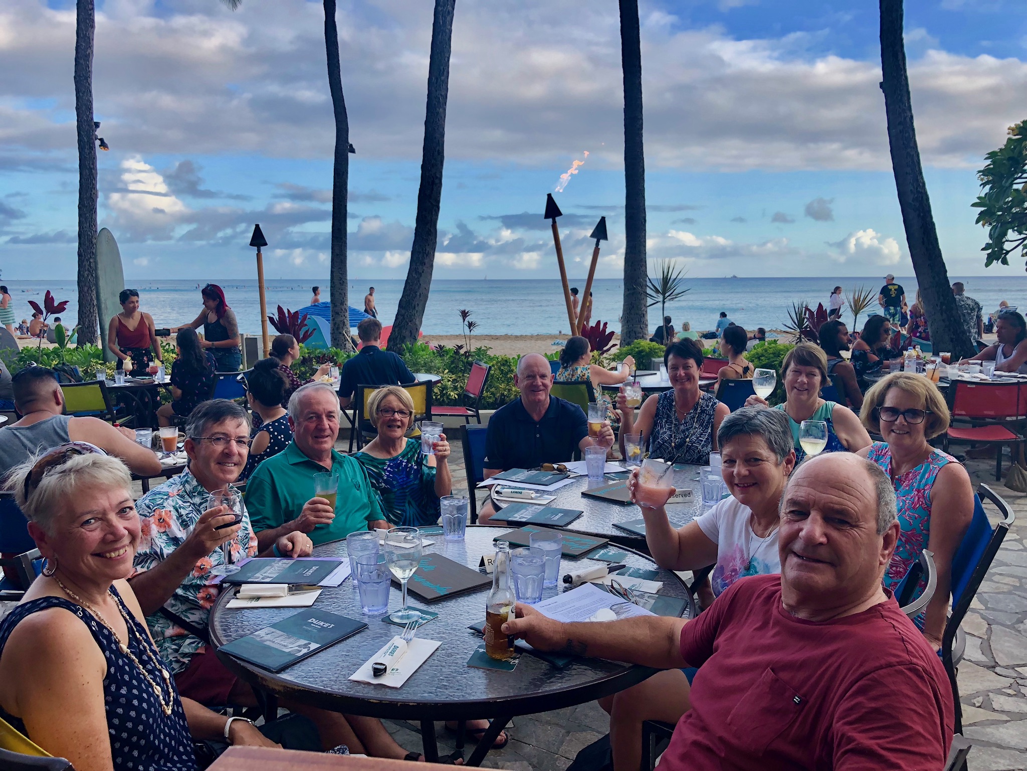 Dinner on the beach at Waikiki