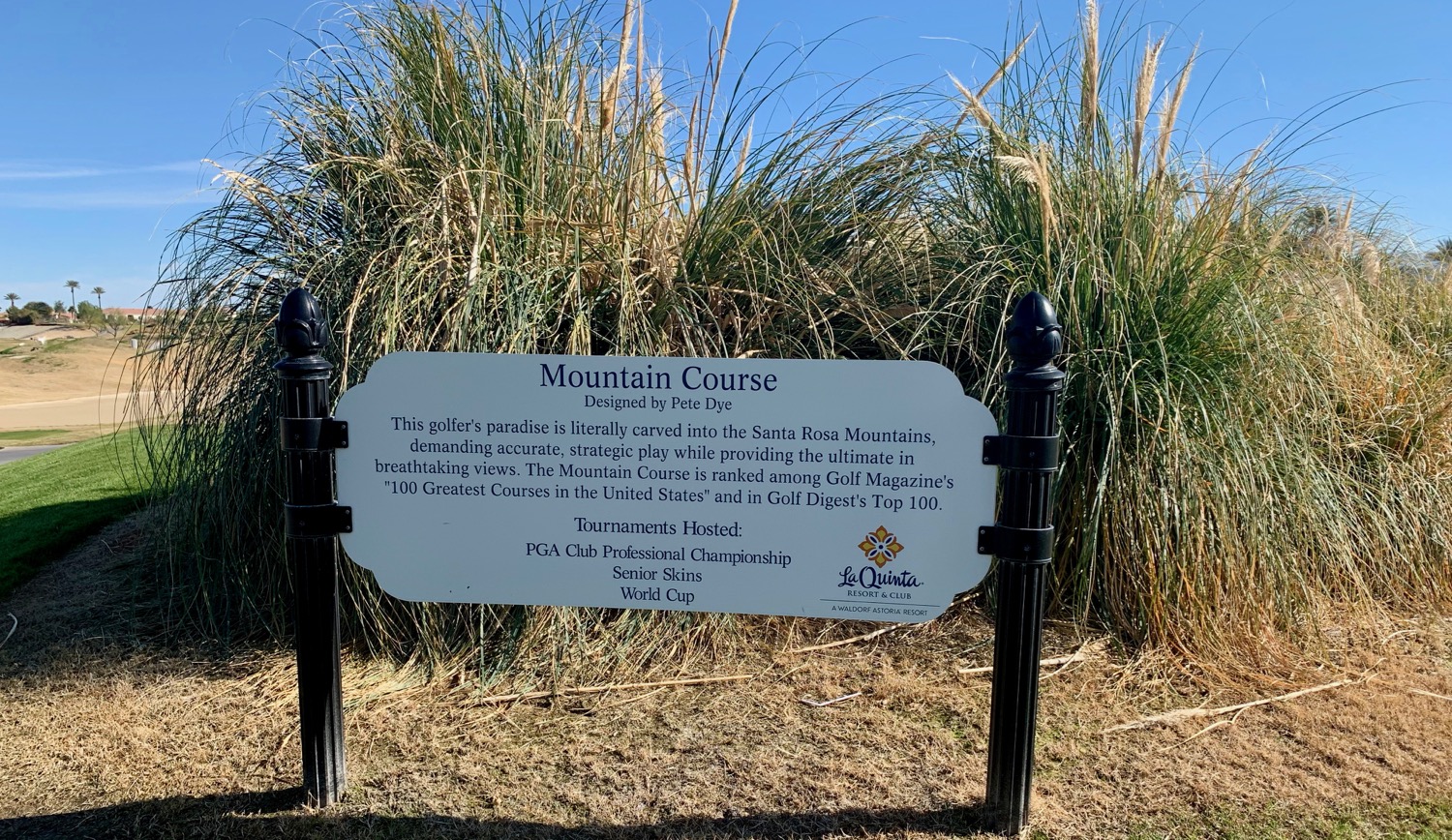 La Quinta Resort- Mountain Course- sign