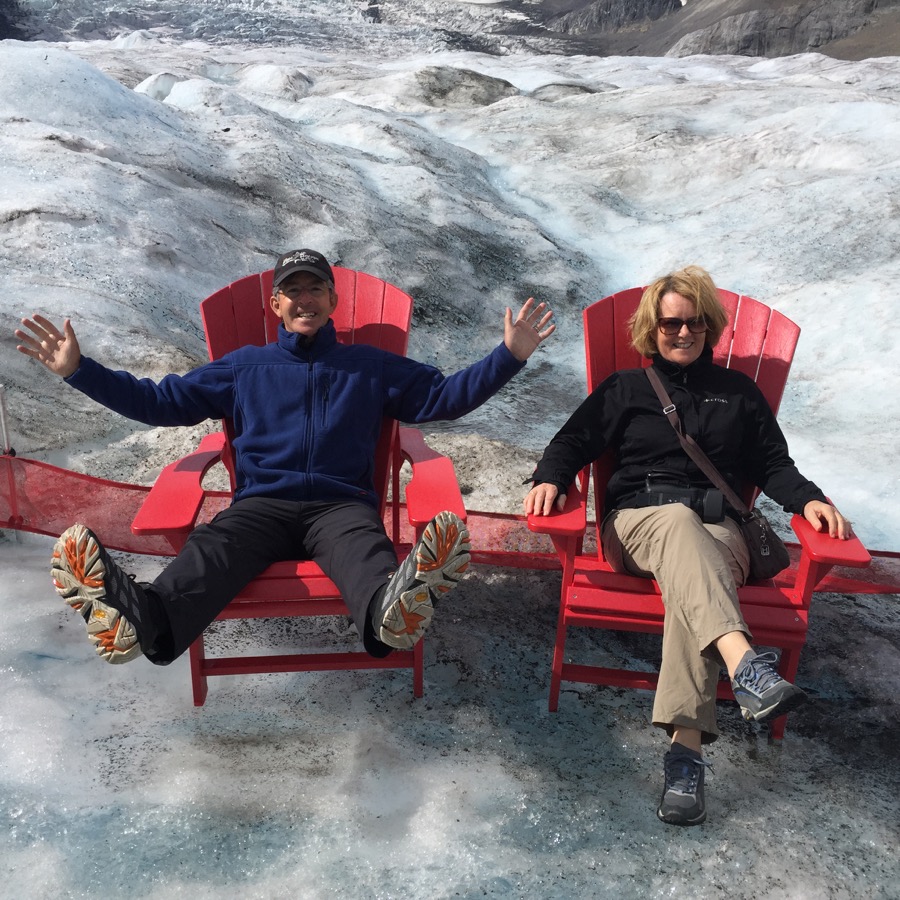 Directors Heather & Peter Wood on The Athabasca Glacier