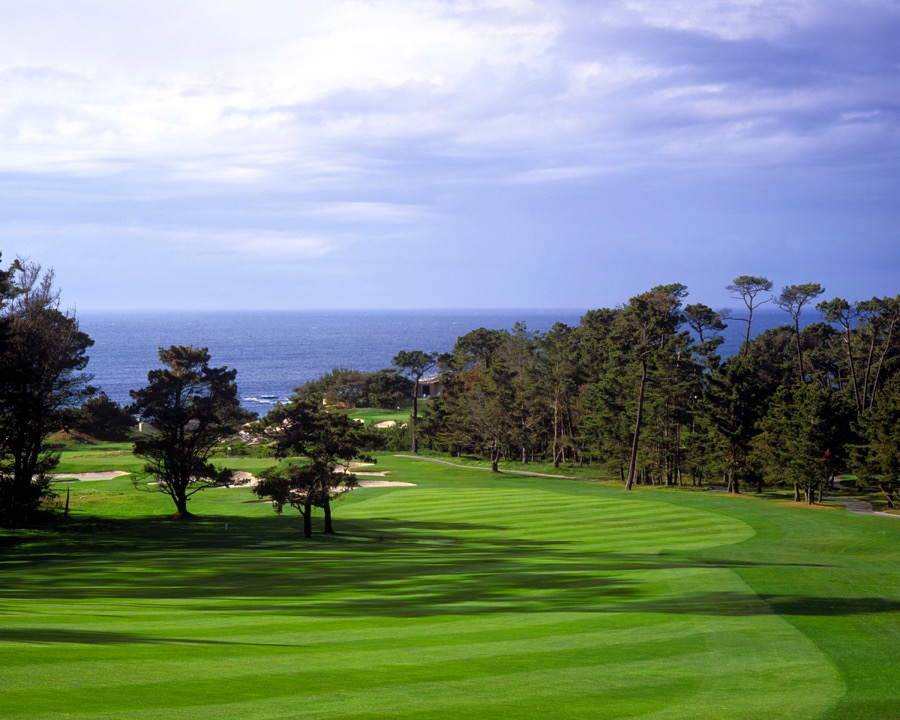 Spyglass Hill Golf Course- hole 1. Photo by Joann Dost. Reproduced by permission of Pebble Beach Company.