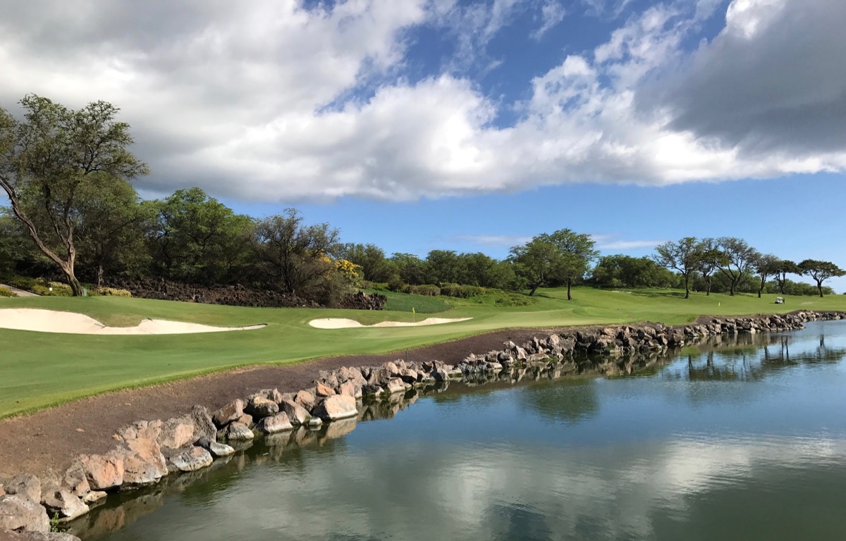 Wailea Resort- Emerald Course- the double green on holes 10 17
