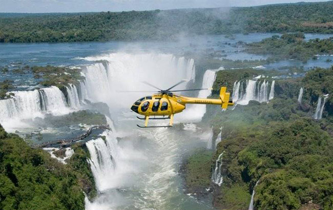 Helicopter over Iguazu Falls